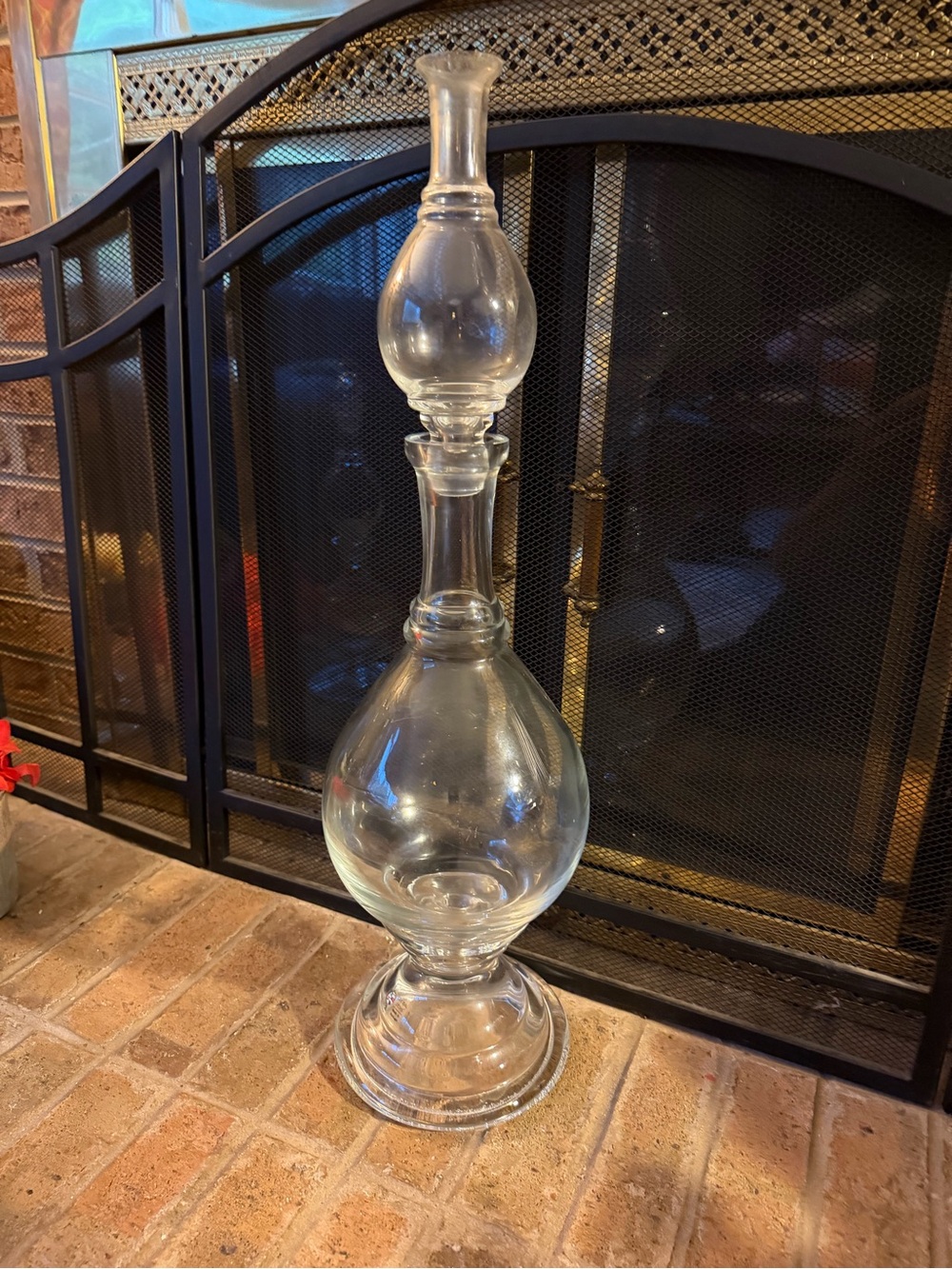 Global Views Clear Glass Pedestal Bottle Vase